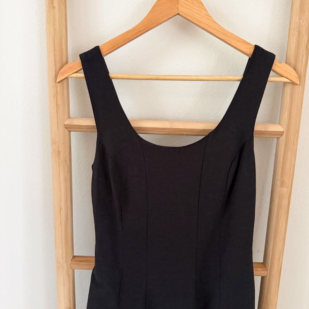 NWT Sincerely Jules Black Linen Blend Midi Dress Smocked Back Size Small - Picture 3 of 9